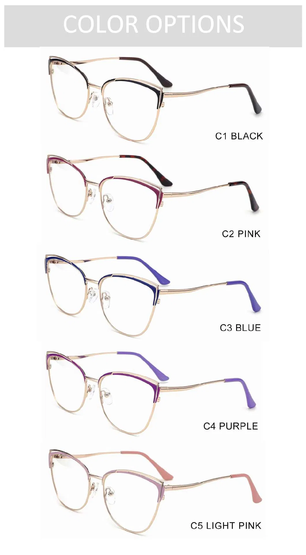 Gd Best Hot Selling Cat Eye Glasses Fashion Metal Optical Frames Women New Design Cateye Wholesale Trendy